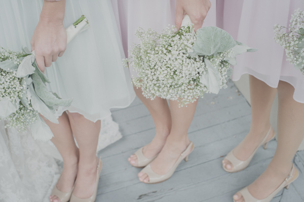 baby's breath bouquets, photo by Still55 Photography | via junebugweddings.com