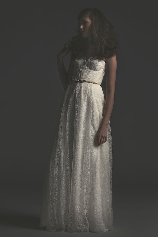 Sarah Seven lace bodice wedding dress