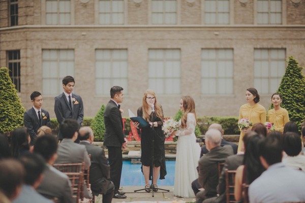 timeless rooftop wedding in NYC ceremony