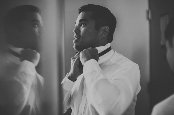 groom getting ready portrait