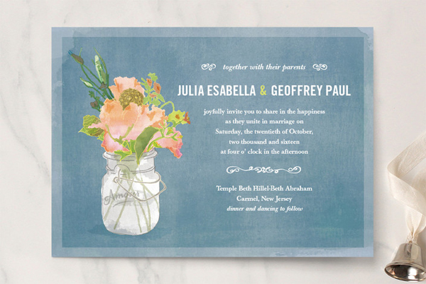 bouquet d'amour wedding invitation from minted | via junebugweddings.com