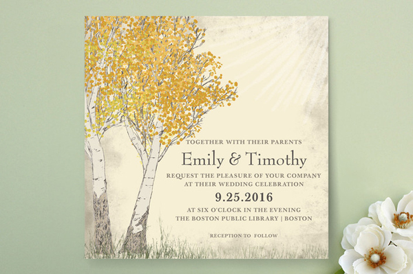 fall tranquility wedding invitation from minted | via junebugweddings.com