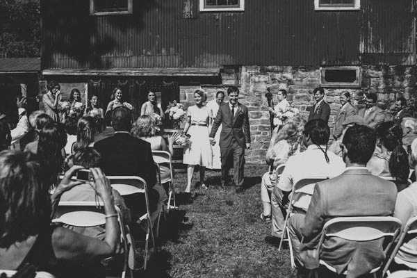 elegant DIY wedding at the historic Prallsville Mills ceremony, photo by Storytellers & Co. | via junebugweddings.com