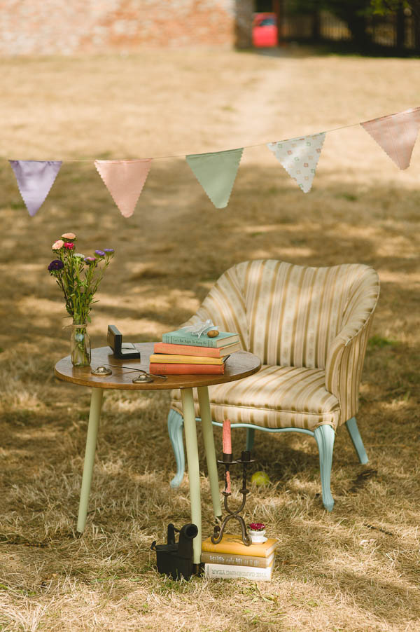 vintage mint and pink picnic garden wedding decor