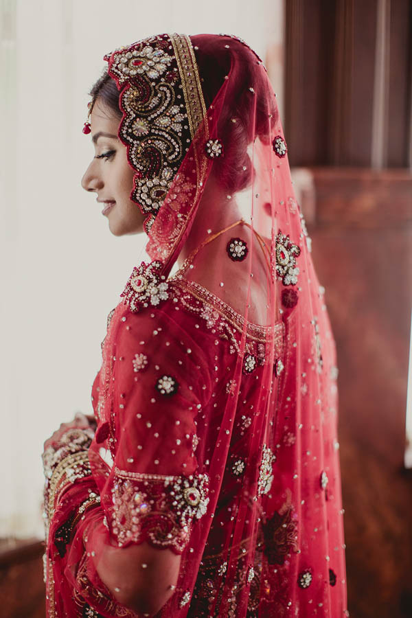 traditional Indian bridal fashion and veil