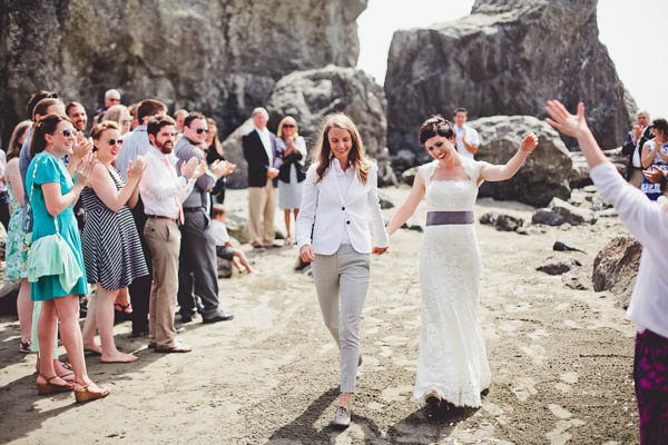 Northern California coast wedding ceremony exit