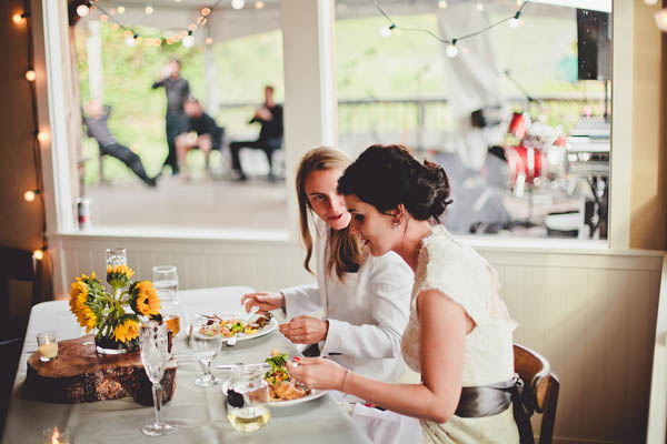 California seaside wedding reception