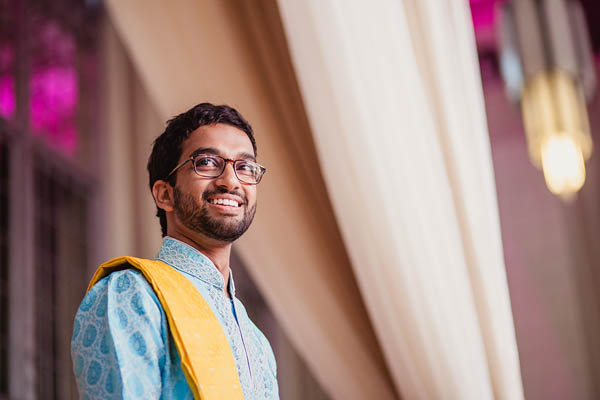 Indian wedding ceremony groom's reaction