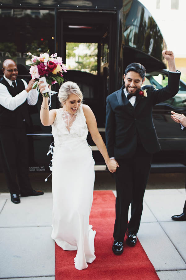 couple's celebratory entrance