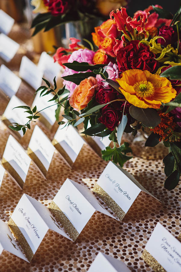 elegant glitter place cards