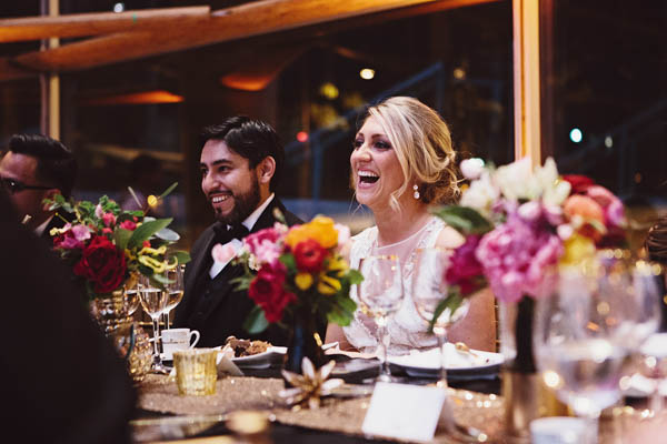 bride and groom at the reception