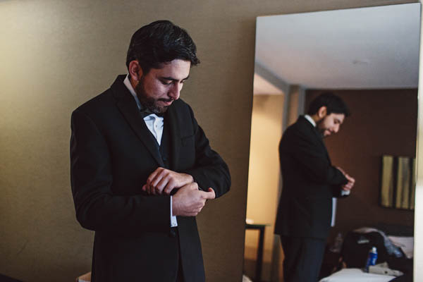 groom getting ready portrait