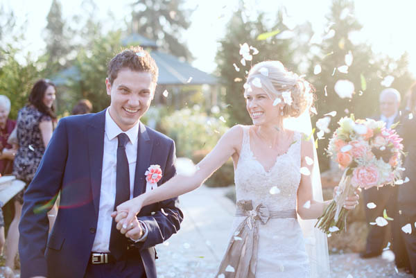 throwing petals after the ceremony