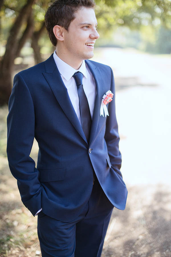 stylish groom's navy suit