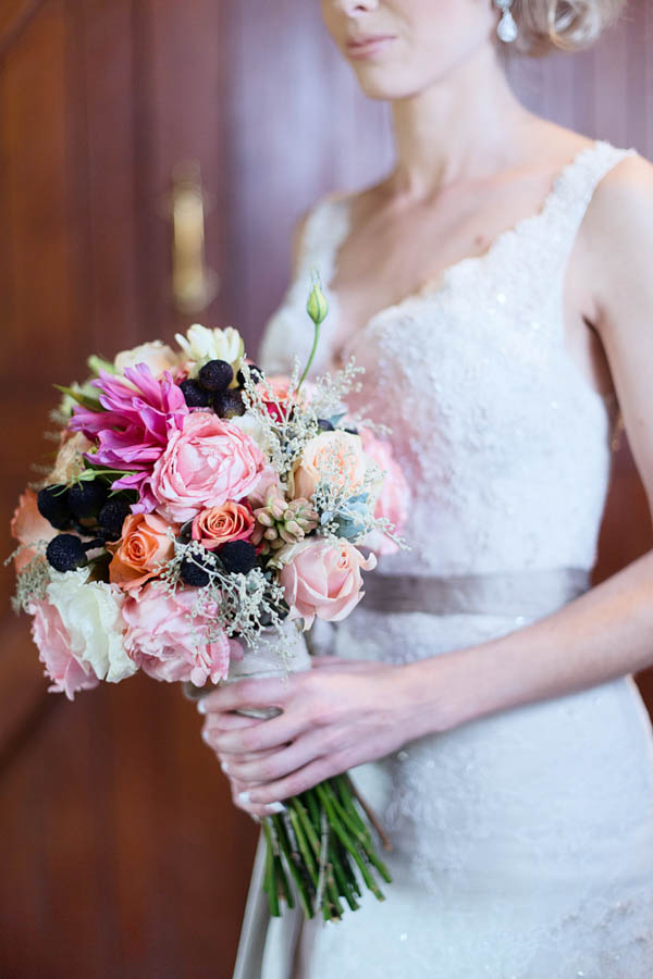 beautiful pink and orange bouquet with succulents