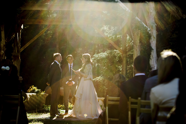 rustic mountain wedding ceremony, photo by Chowen Photography | via junebugweddings.com