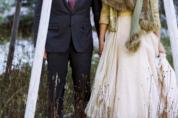 couple holding hands, photo by Chowen Photography | via junebugweddings.com