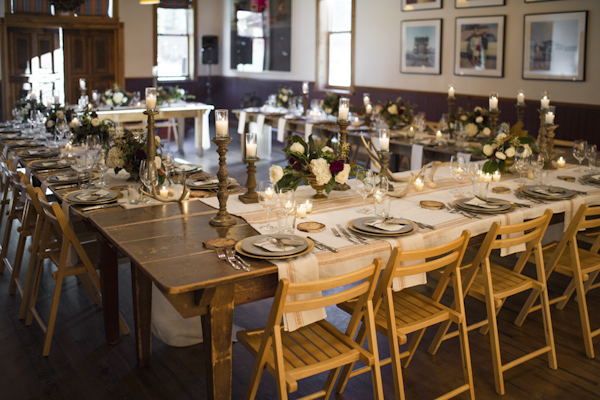 rustic mountain wedding reception decor, photo by Chowen Photography | via junebugweddings.com