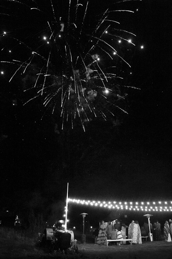 wedding reception fireworks, photo by Chowen Photography | via junebugweddings.com