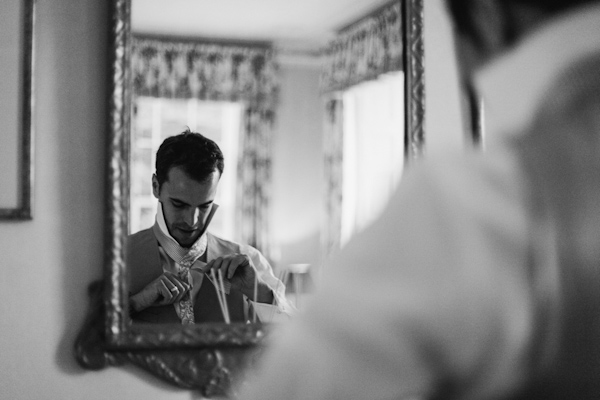 groom getting ready, photo by Sansom Photography | via junebugweddings.com