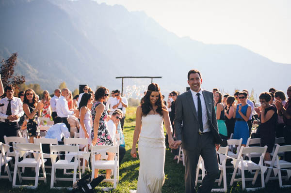 rustic farm wedding ceremony exit