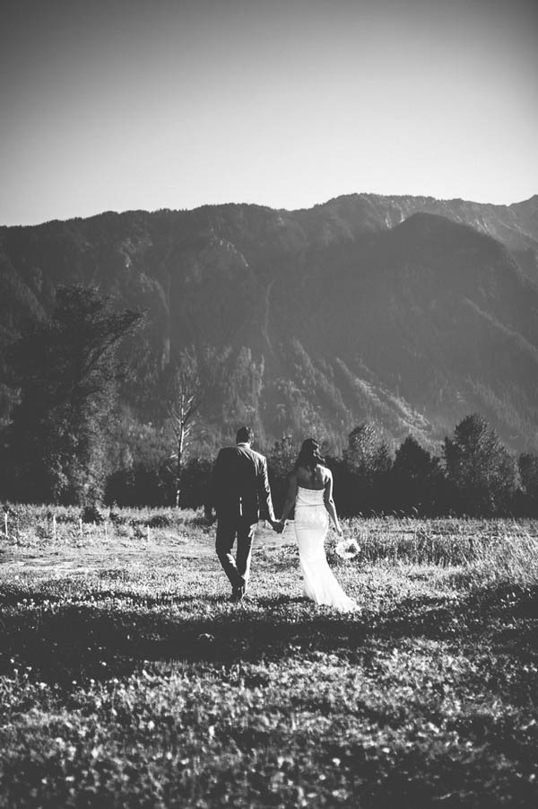 rustic mountainside farm wedding portrait