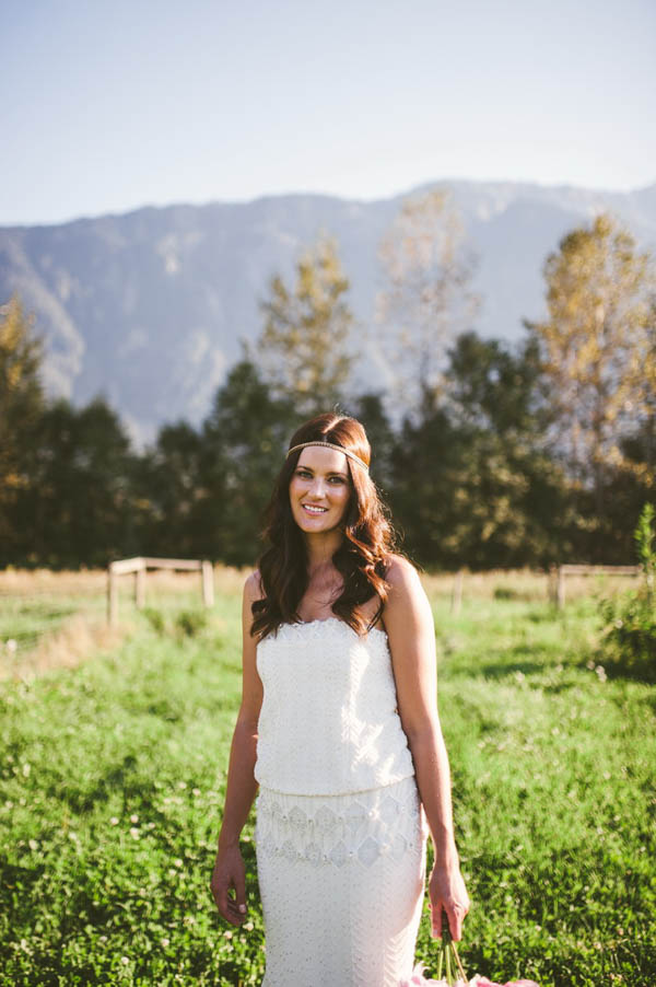 bridal portrait with bohemian headband