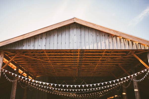 rustic DIY farm reception space