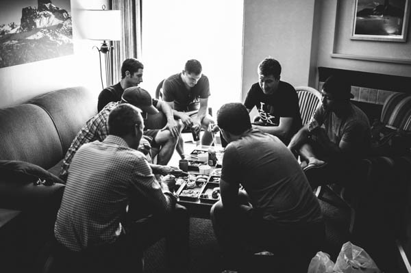 groom and his groomsmen before the ceremony