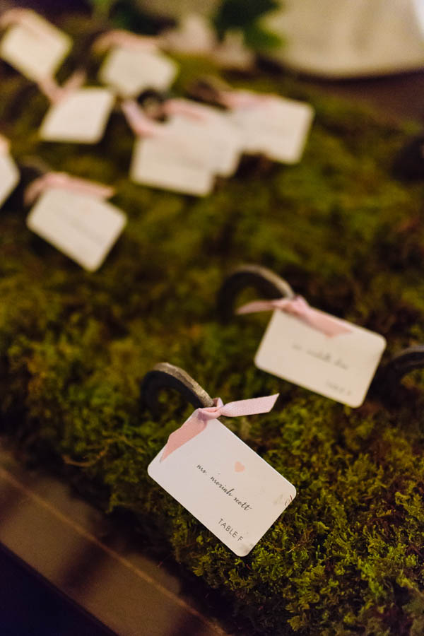 romantic country club reception table assignments, photo by Clay Austin Photography | via junebugweddings.com