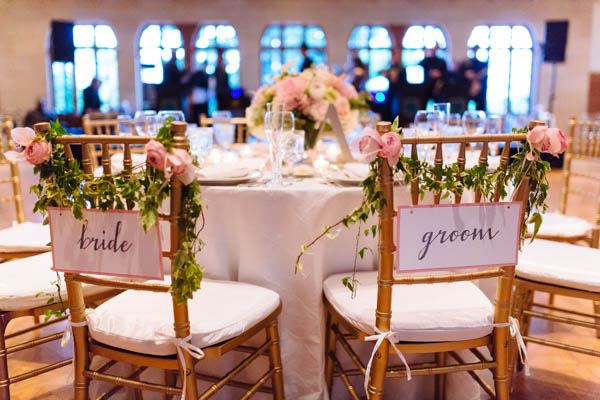 romantic country club reception bride and groom chairs, photo by Clay Austin Photography | via junebugweddings.com