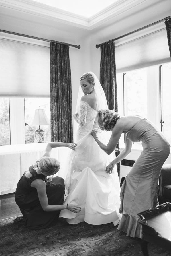 romantic country club wedding bride getting ready, photo by Clay Austin Photography | via junebugweddings.com