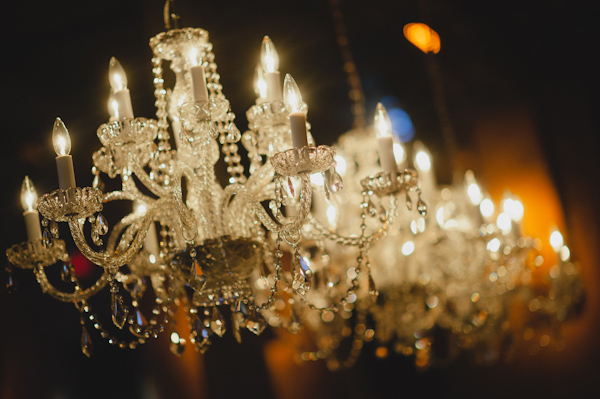 romantic wedding reception chandeliers, photo by Aron Goss | via junebugweddings.com