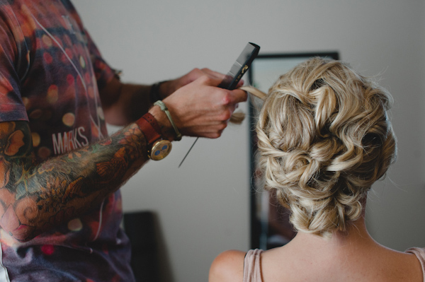 romantic bridal updo, photo by Aron Goss | via junebugweddings.com