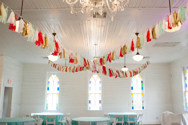 bright and colorful wedding reception decor