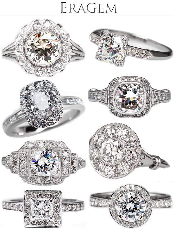 antique and vintage engagement rings from EraGem | via junebugweddings.com