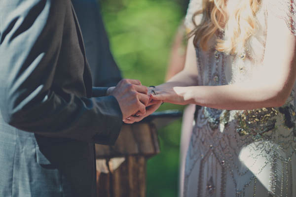 ceremony portrait, putting on the rings