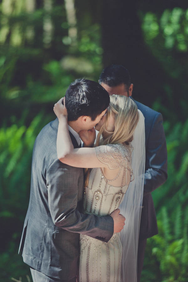 wedding ceremony kiss