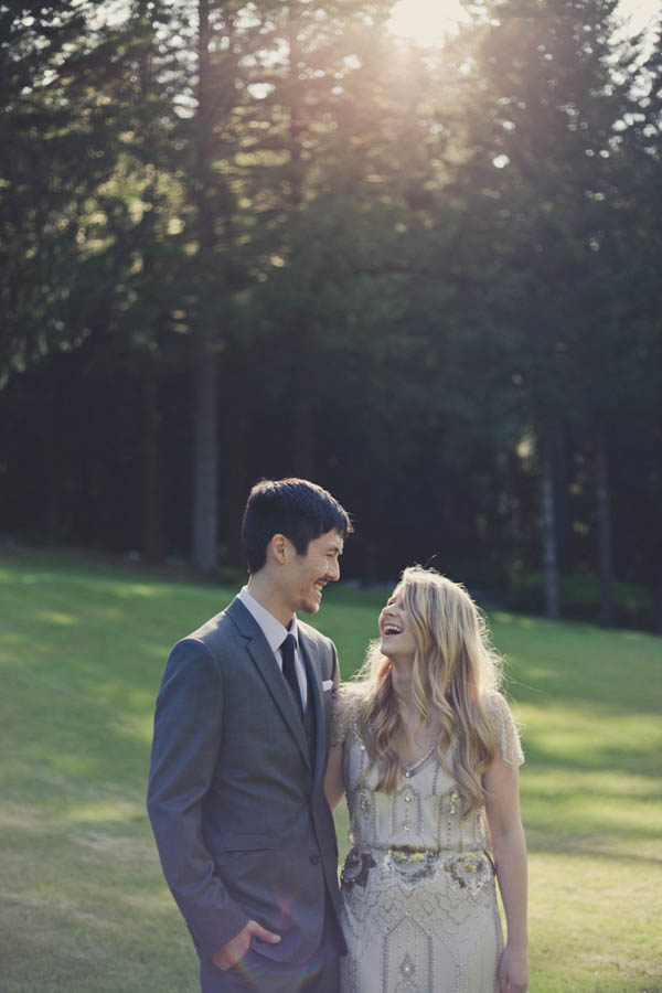 scenic camp wedding couple's portrait