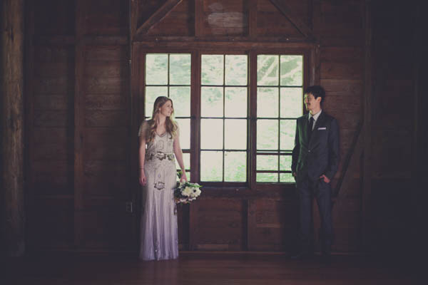 couple's portrait in a camp cabin