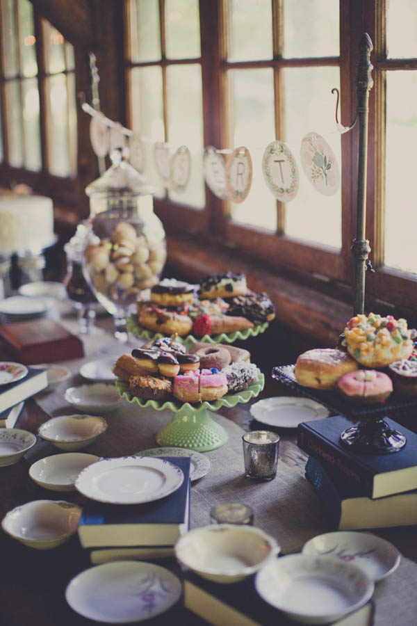 wedding dessert table with donuts