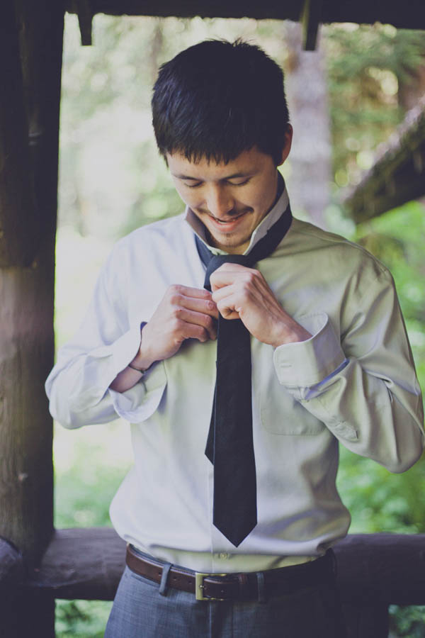 groom getting ready portrait