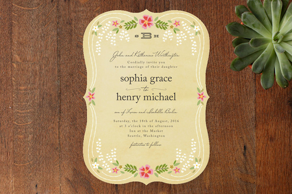 wisteria wedding invitation from minted | via junebugweddings.com
