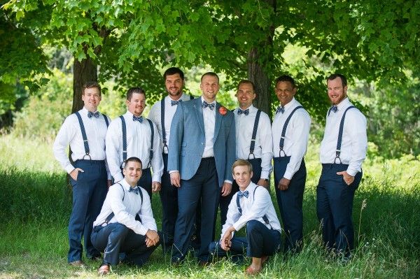 Navy and Pink Michigan Wedding | Junebug Weddings