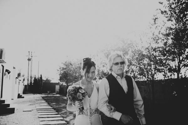 bride and her father heading to the ceremony