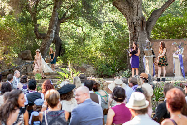 outdoor unique and whimsical wedding ceremony