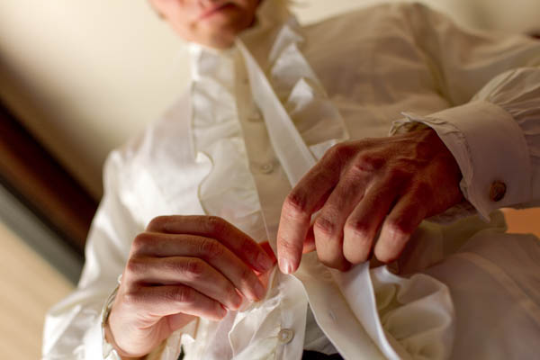 vintage ruffled groom's shirt