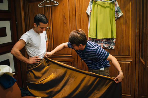 groom getting ready portrait