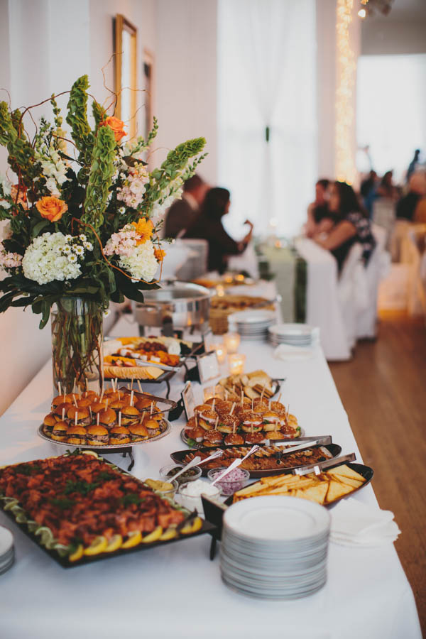 wedding reception food table