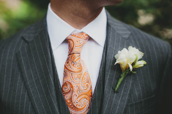 groom's paisley orange tie
